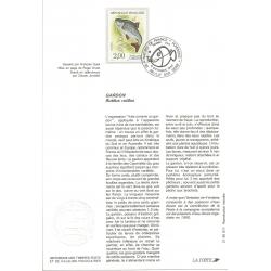 FRANCE 1er Jour  Poisson Le GARDON 2.00 Frs 1990  sur document ITVF