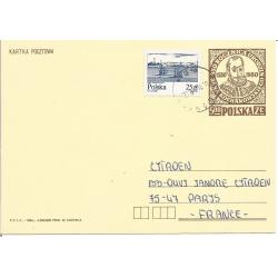 POLOGNE Entier Postal Oblitéré (avec complément d'affranchissement TP Bateau)