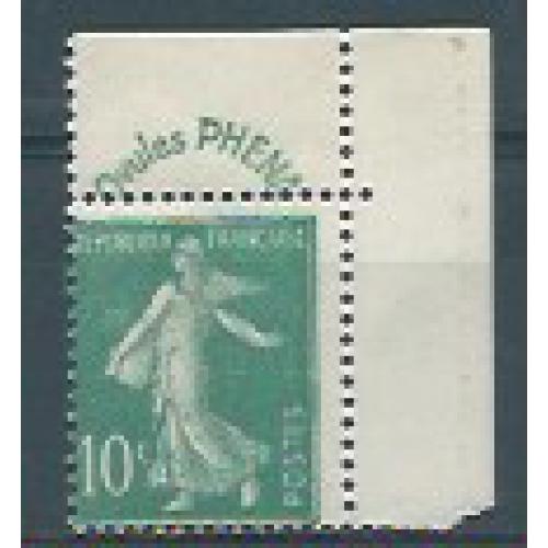 Timbre avec publicité Phéna, timbre en angle de feuille