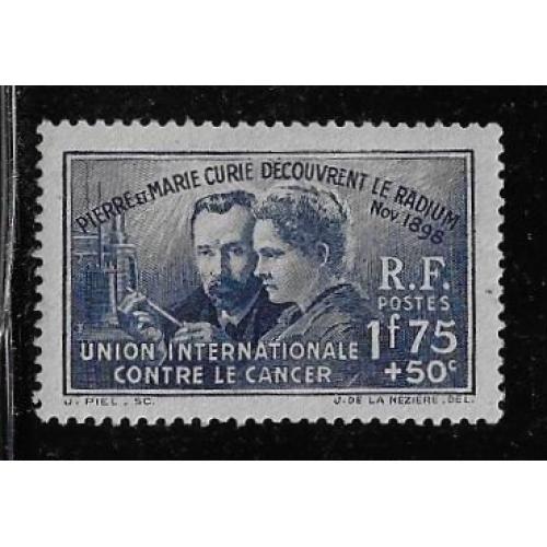 1938  - FRANCE (réf 402) Piere & Marie CURIE - 40é anniversaire de la découverte du radium  --