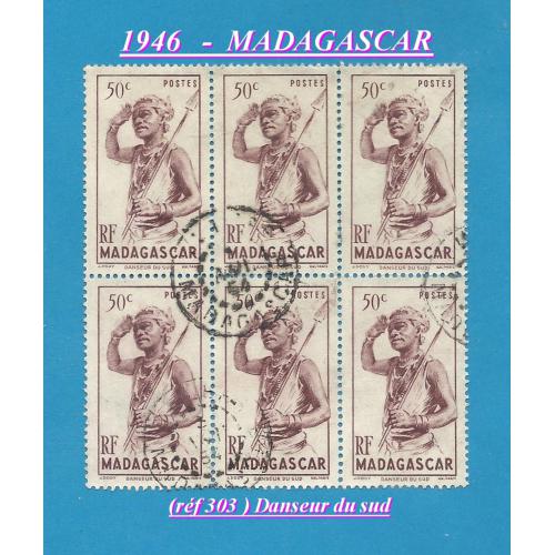 1946 - MADAGASCAR ( réf 303 ) Danseur du sud -