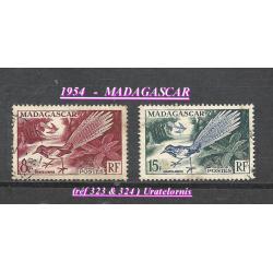 1954 - MADAGASCAR   (réf 323 & 324 )- URUTELORNIS -