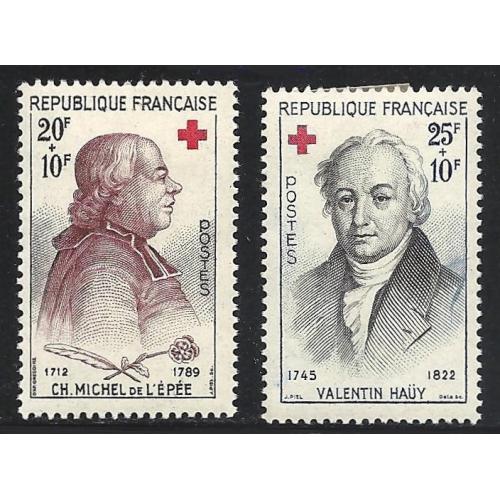 1959 -FRANCE (réf 1226°°Abbé de l'EPEE & 1227°°V. HAUY) série compléte