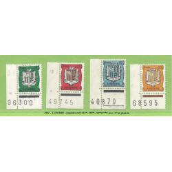 1961 - ANDORRE -Armoiries (réf 154°°-155°°-156°°157°°) avec N° de planche