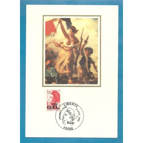 1988- FRANCE (réf 2530  LIBERTE de  GANDON  )  - sur soie