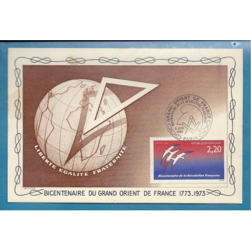 1989   FRANCE  (2560 LOGOTYPE de J-M FOLON) BICENTENAIRE DU Gd ORIENT DE FRANCE