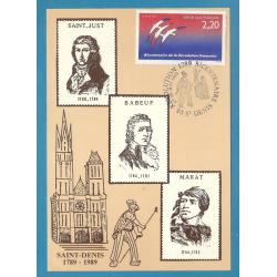 1989   FRANCE  (2560 LOGOTYPE de J-M FOLON) Personnages célebres de la révolution