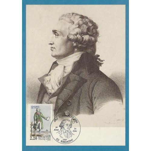 1989   FRANCE  (2592) A. CARITAT Marquis de CONDORCET Personnage célebre de la révolution