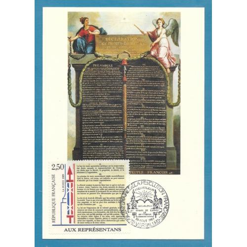 1989   FRANCE  (2602 )  BICENTENAIRE DE LA DECLARATION DES DROITS DE L'HOMME & DU CITOYEN