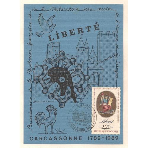 1989   FRANCE (réf 2573 Liberté) BICENTENAIRE DE LA REVOLUTION  FRANCAISE & de la DECLARATION DES DROITS DEL'HOMME