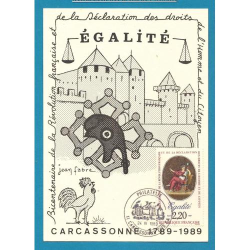 1989   FRANCE (réf 2574 Egalité)- BICENTENAIRE DE LA REVOLUTION  FRANCAISE & de la DECLARATION DES DROITS DE L'HOMME (2)