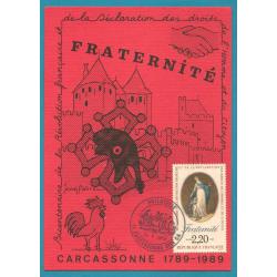 1989   FRANCE (réf 2575 fraternité) BICENTENAIRE DE LA REVOLUTION  FRANCAISE & de la DECLARATION DES DROITS DEL'HOMME