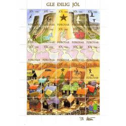 Iles Féroé ( Bloc De 30 Vignettes Postales De Noel 1995)