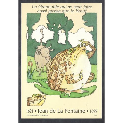 1995 - FRANCE  (réf -2959- La grenouille qui veut être plus grosse que le boeuf )   PRET à POSTER  Fable de LA FONTAINE