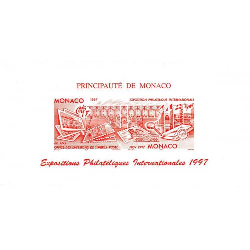 Epreuve et essai de couleurs (rouge) Expo philatélique Monaco 1997