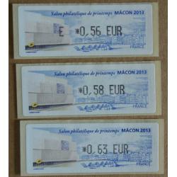 Lis2013-01 : Salon Philatélique de Printemps Mâcon 2013 E 0.56,  0.58,  0.63