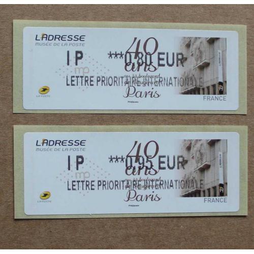 Lis2013-18 : 40 ans L'Adresse Musée de la Poste  IP 0.80,  IP 0.95