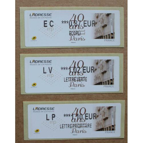 Lis2014-27 : 40 ans L'Adresse Musée de la Poste  EC 0.87,  LV 1.02  LP 1.10