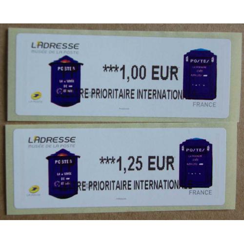 Lis2016-52 : L'Adresse Musée de la Poste IP 1.00,  IP 1.25