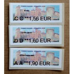 Lis2018-26 : Timbres Passion - Perigueux 2018  CC 1.56, DD 1.60, AA 1.90