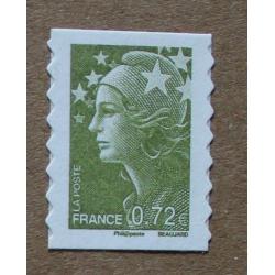 A1-K2 : Marianne de Beaujard vert-olive / Dents prédécoupés verticalement en lignes ondulées