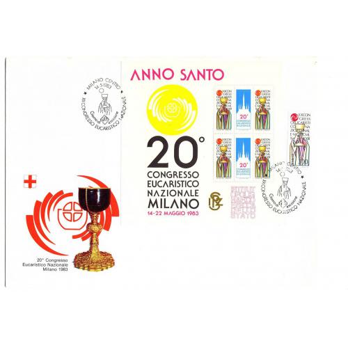 ITALIE. FDC DE 1983 ANNO SANTO BLOC + TIMBRE
