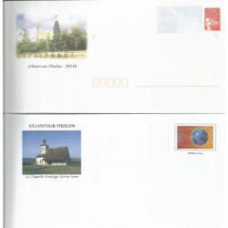 Lot de 2 Prêt à Poster PAP  AILLANT SUR THOLON YONNE - La Chapelle Sainte Anne et l'Eglise  Neufs (Rep. Luquet Reseau)