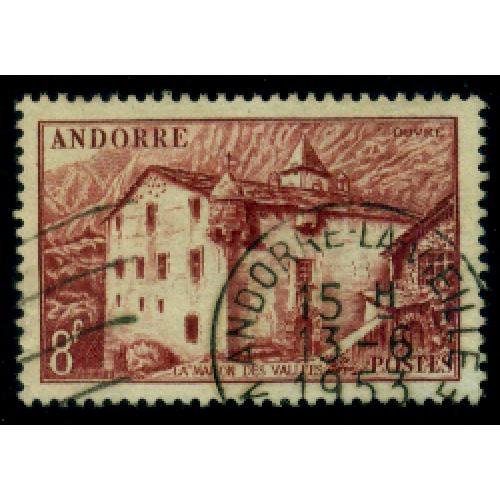 Timbre oblitéré d'Andorre n° 128