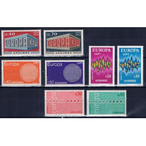 Andorre Français 1969 à 1972 Europa CEPT neufs** MNH