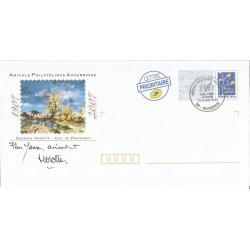 Prêt à Poster PAP  AUXERRE YONNE - Ciel de Printemps - Aquarelle Georges Hosotte Dédicacé  (Rep. Logo Bleu)