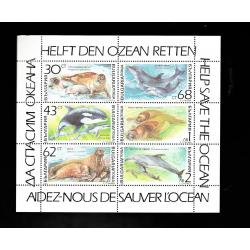 Bulgarie mammifères marins 3424/9  série complète en feuille neuve ** superbe