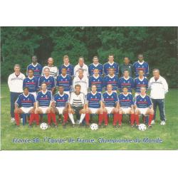 Carte Postale Entier Postal  Footix - Equipe de France de Football Championne du Monde1998 - Rep. Timbre Rond  Neuve