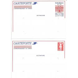 Lot de 2 CARTEPOSTE  Marianne de Briat et Institut Pasteur  Neufs