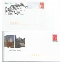 Lot de 2 Prêt à Poster PAP  CHATEL CENSOIR - YONNE  Neufs (Rep. Luquet Lamouche)