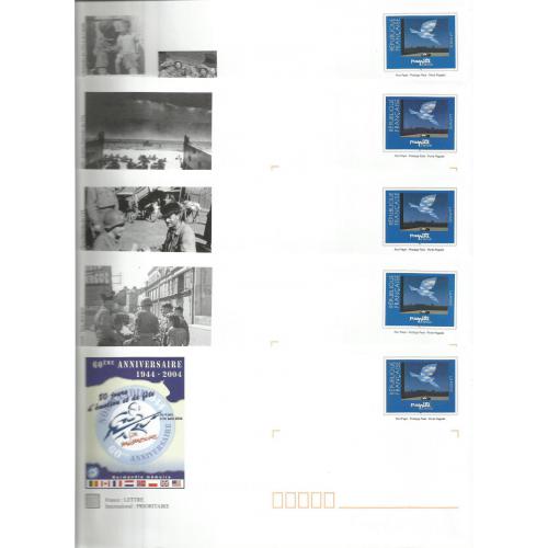 Lot de 5 Prêt à Poster PAP  60ème Anniversaire du Débarquement en Normandie 1944 - 2004  Neufs (Rep. TP Magritte)