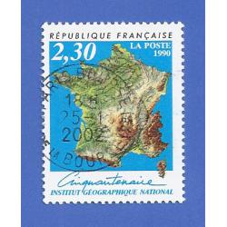 FRANCE 2662 OBLITÉRÉ CINQUANTENAIRE IGN