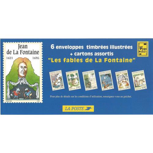 Lot de 6 Prêt à Poster PAP  LES FABLES DE LA FONTAINE  Neufs (Rep. TP Fables de la Fontaine)