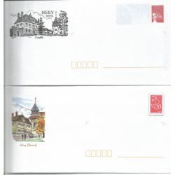 Lot de 2 Prêt à Poster PAP  HERY - YONNE  Neufs (Rep. Luquet et Lamouche)