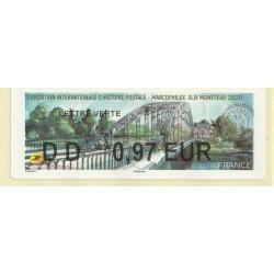 Vignette d'Affranchissement  MARCOPHILEX 2020 MONETEAU Le Pont Eiffel - Lettre Verte 0.97 €  Neuve