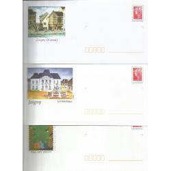 Lot de 3 Prêt à Poster PAP  JOIGNY YONNE - Mail Art Bibliothèque Vieille Ville  Neufs (Rep. Beaujard Lamouche)