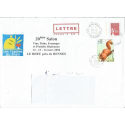 Prêt à Poster - PAP LETTRE 50g  LE RHEU près de RENNES - Les Tablées, Salon Vin Pain Fromage 2004  Ob. (Rep. Luquet)