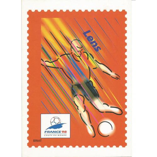 Carte Postale Entier Postal  Coupe du Monde de Football FRANCE 98 - LENS  Surchargée SPECIMEN