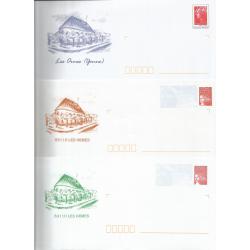 Lot de 3 Prêt à Poster PAP  LES ORMES YONNE  Neufs (Rep. Beaujard Luquet)