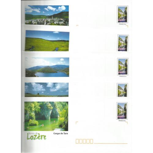 Lot de 5 Prêt à Poster PAP  LOZERE - Gorges du Tarn Aubrac Cévennes Margeride Mende  Neufs (Rep. TP Gorges du Tarn)