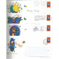 Lot de 4 Prêt à Poster PAP  MEILLEURS VOEUX - CHAN  Oblitérés (Rep. Paquet Cadeau TP Yvert 3290)