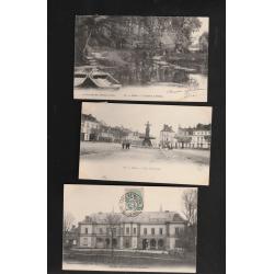 Lot de 3 CPA N&B circulées Melun TTB