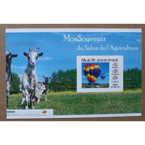 SA15-02 : Salon de l'Agriculture 2015 / Montgolfière / Fête du Têt - Année de la Chèvre de Bois . Autoadhésifs