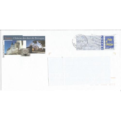 Lot de 2 Prêt à Poster PAP  NANTES - Chateau des Ducs de Bretagne - Cote Ouest  Oblitérés (Rep. Euro et Logo Bleu)