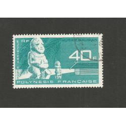 POLYNESIE 1965 - Yvert Poste Aérienne n°12  Musée Gauguin Statuette 40 FCFP  Oblitéré