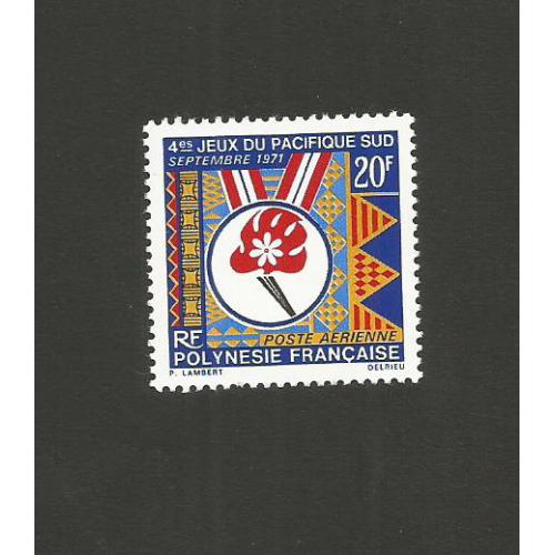 POLYNESIE 1971 - Yvert PA 45 - IV Jeux de Pacifique Sud 20 FCFP Neuf**